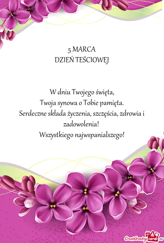 Zdrowia i zadowolenia! Wszystkiego najwspanialszego