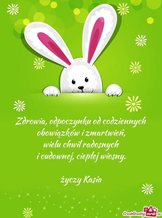 Zdrowia, odpoczynku od codziennych obowiązków i zmartwień