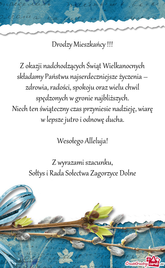 Zdrowia, radości, spokoju oraz wielu chwil spędzonych w gronie najbliższych