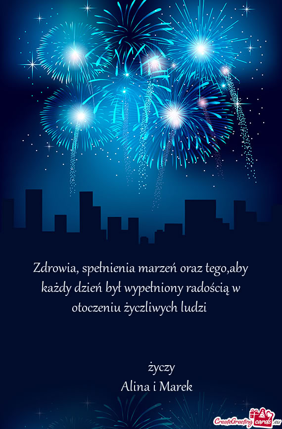 Zdrowia, spełnienia marzeń oraz tego,aby każdy dzień był wypełniony radością w otoczeniu ży