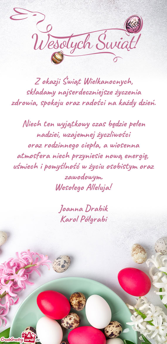 Zdrowia, spokoju oraz radości na każdy dzień