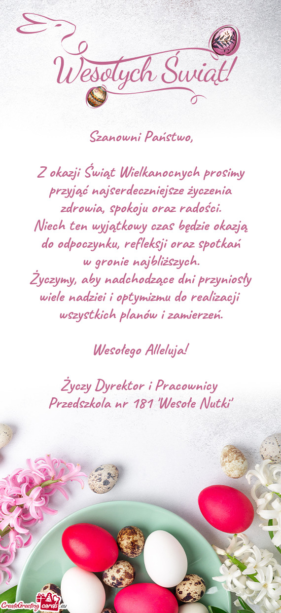 Zdrowia, spokoju oraz radości