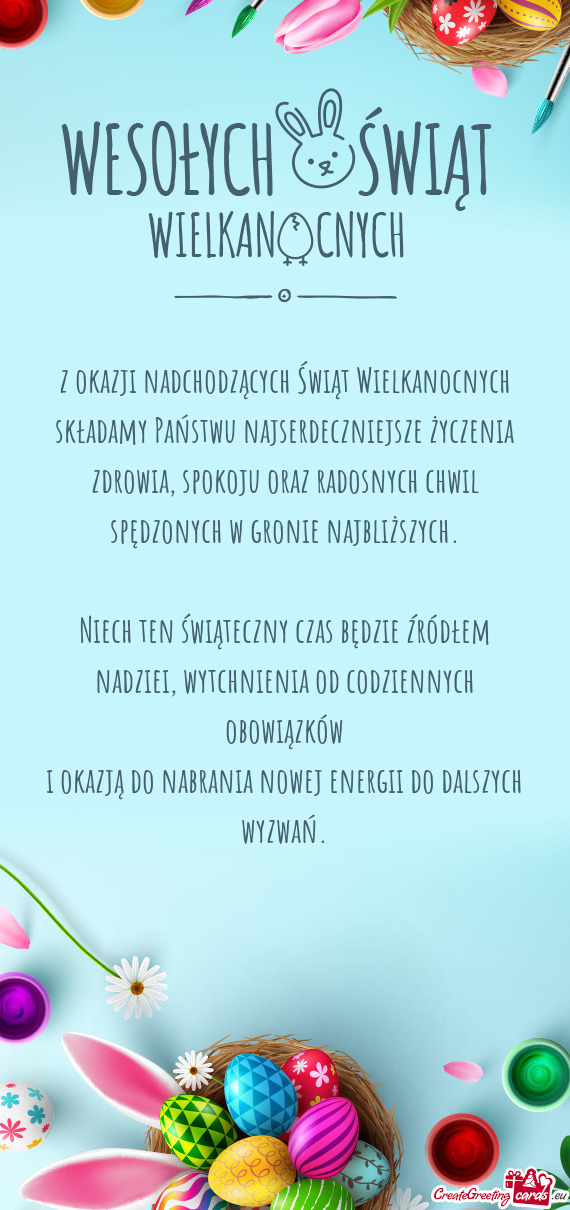 Zdrowia, spokoju oraz radosnych chwil spędzonych w gronie najbliższych