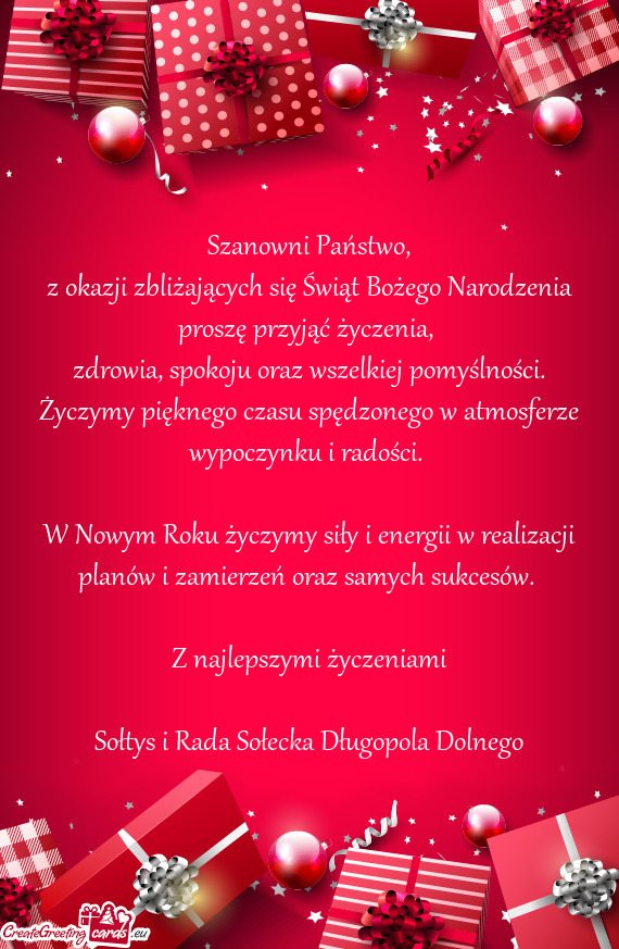 Zdrowia, spokoju oraz wszelkiej pomyślności. Życzymy pięknego czasu spędzonego w atmosferze wyp