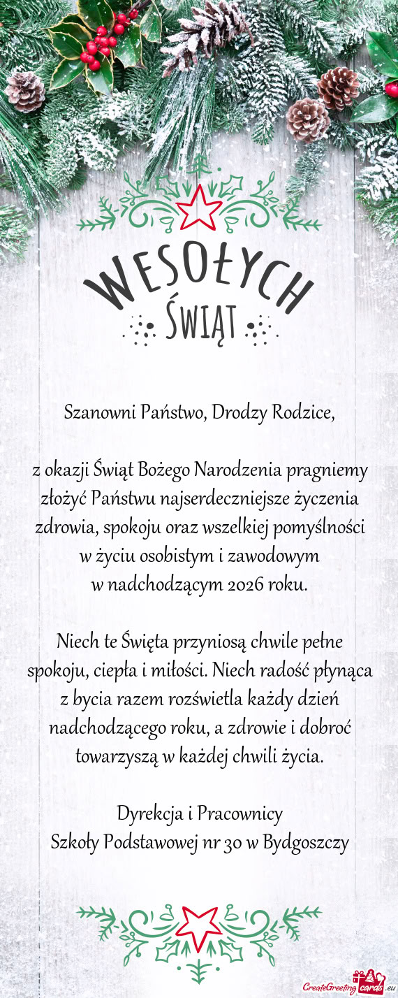 Zdrowia, spokoju oraz wszelkiej pomyślności