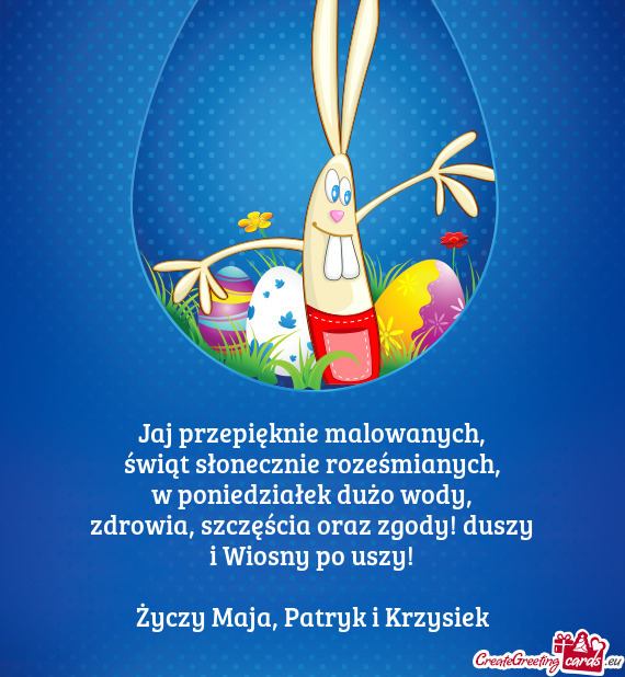 Zdrowia, szczęścia oraz zgody! duszy