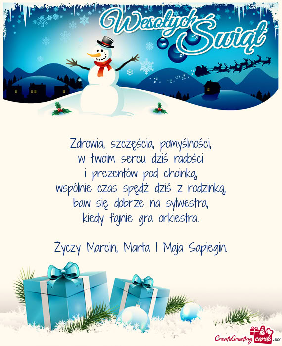 Zdrowia, szczęścia, pomyślności,  w twoim sercu dziś radości  i