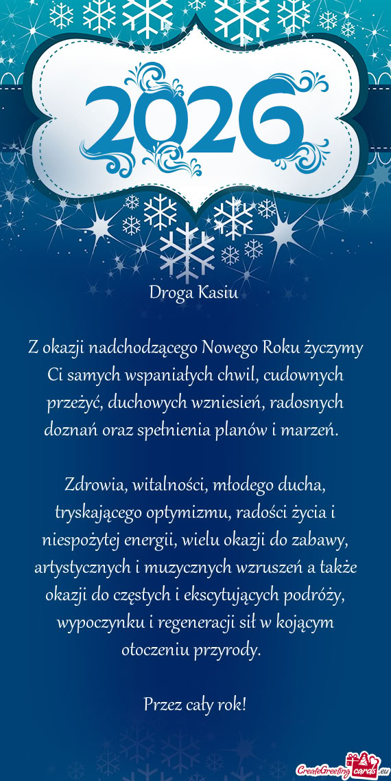 Zdrowia, witalności, młodego ducha, tryskającego optymizmu, radości życia i niespożytej energi