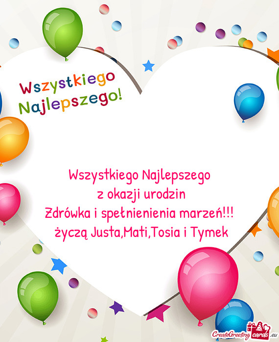 Zdrówka i spełnienienia marzeń