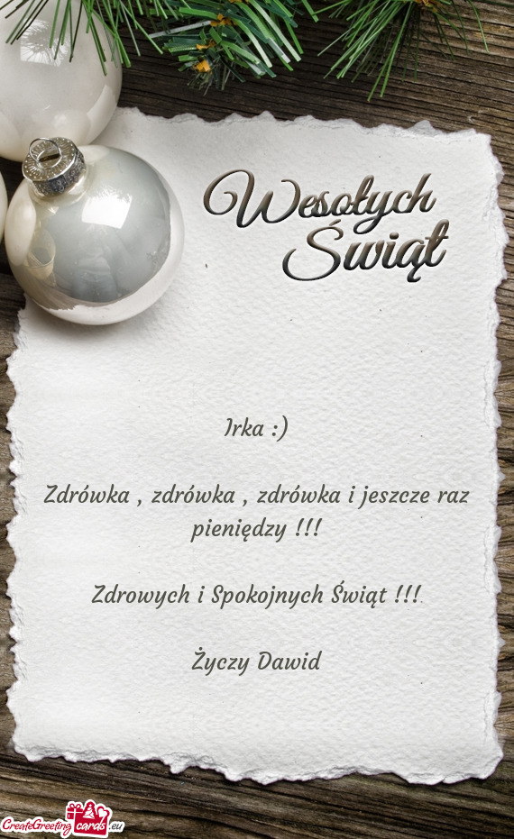 Zdrówka , zdrówka , zdrówka i jeszcze raz pieniędzy