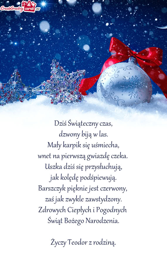 Zdrowych Ciepłych i Pogodnych Świąt Bożego Narodzenia