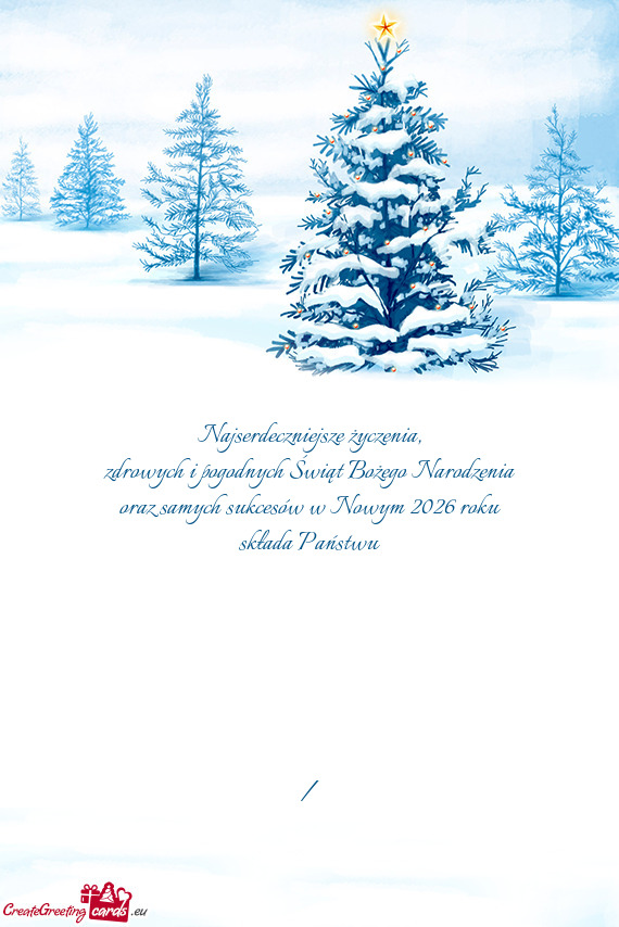 Zdrowych i pogodnych Świąt Bożego Narodzenia oraz samych sukcesów w Nowym 2026 roku składa