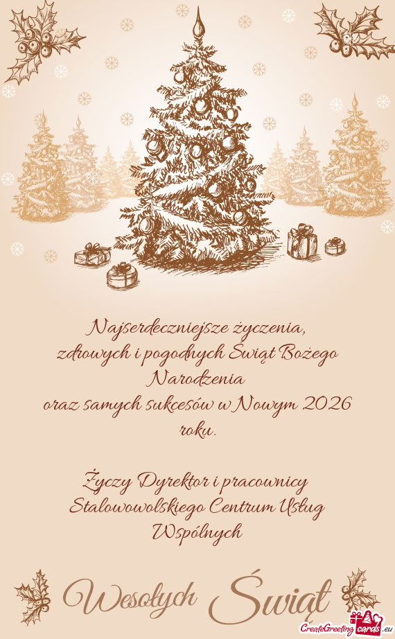 Zdrowych i pogodnych Świąt Bożego Narodzenia oraz samych sukcesów w Nowym 2026 roku