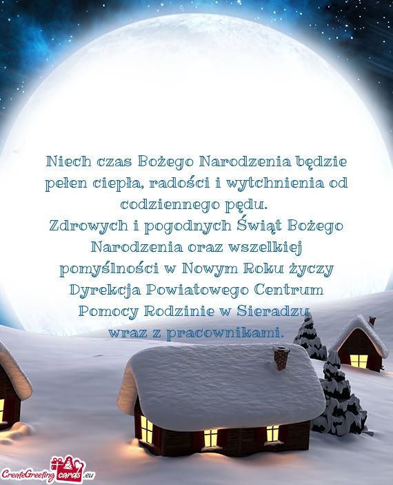 Zdrowych i pogodnych Świąt Bożego Narodzenia oraz wszelkiej pomyślności w Nowym Roku Dyr