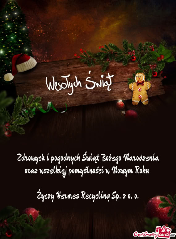 Zdrowych i pogodnych Świąt Bożego Narodzenia oraz wszelkiej pomyślności w Nowym Roku  Życzy