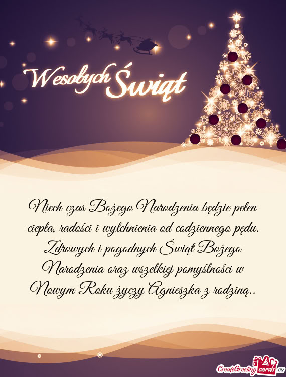 Zdrowych i pogodnych Świąt Bożego Narodzenia oraz wszelkiej pomyślności w Nowym Roku Ag