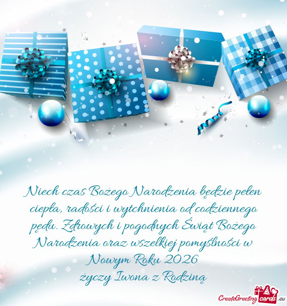 Zdrowych i pogodnych Świąt Bożego Narodzenia oraz wszelkiej pomyślności w Nowym Roku 2026 ży