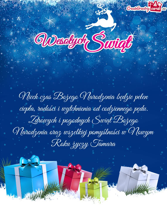 Zdrowych i pogodnych Świąt Bożego Narodzenia oraz wszelkiej pomyślności w Nowym Roku Ta