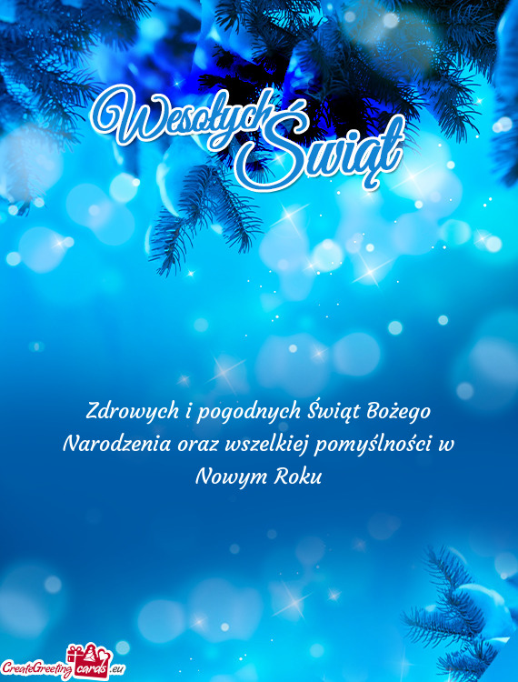 Zdrowych i pogodnych Świąt Bożego Narodzenia oraz wszelkiej pomyślności w