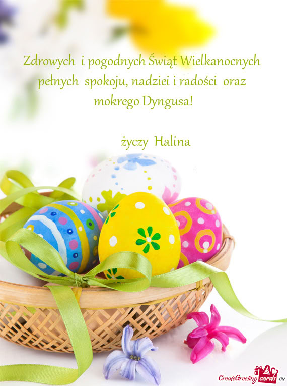 Zdrowych i pogodnych Świąt Wielkanocnych pełnych spokoju, nadziei i radości oraz