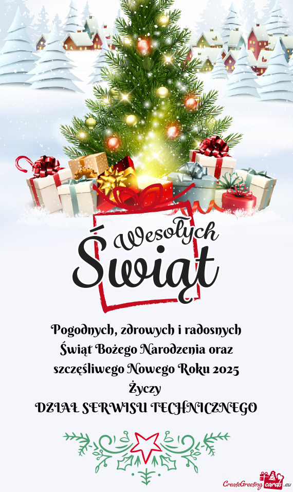 Zdrowych i radosnych Świąt Bożego Narodzenia oraz szczęśliwego Nowego Roku 2025 DZ