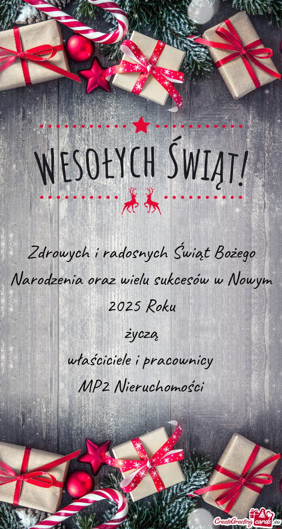 Zdrowych i radosnych Świąt Bożego Narodzenia oraz wielu sukcesów w Nowym 2025 Roku życzą wł