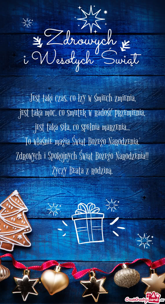 ” Zdrowych i Spokojnych Świąt Bożego Narodzenia!! Beata z rodziną