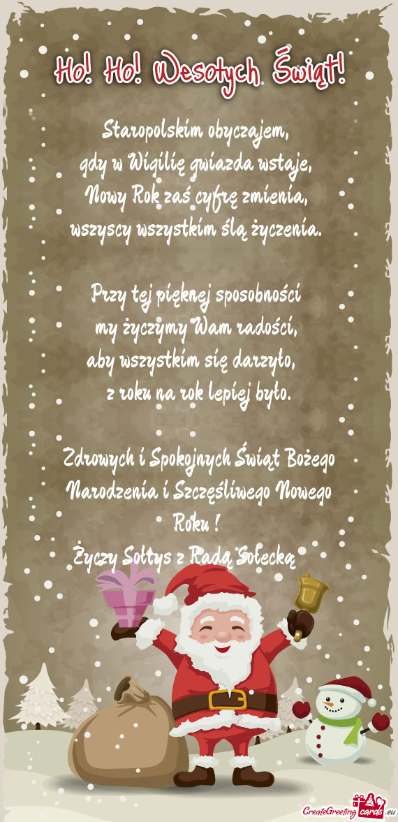 Zdrowych i Spokojnych Świąt Bożego Narodzenia i Szczęśliwego Nowego Roku
