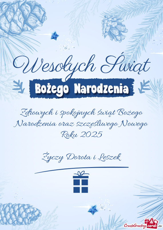 Zdrowych i spokojnych świąt Bożego Narodzenia oraz szczęśliwego Nowego Roku 2025 Doro