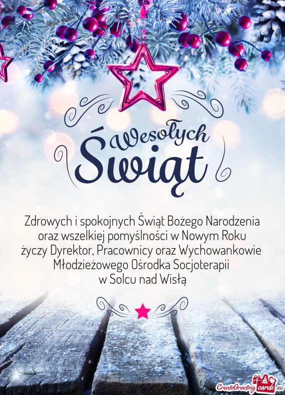Zdrowych i spokojnych Świąt Bożego Narodzenia oraz wszelkiej pomyślności w Nowym Roku życz