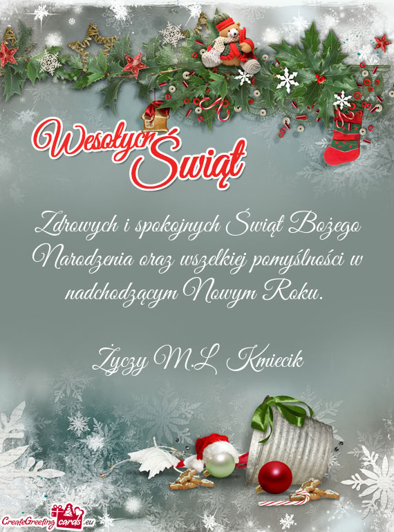 Zdrowych i spokojnych Świąt Bożego Narodzenia oraz wszelkiej pomyślności
