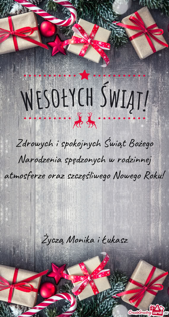 Zdrowych i spokojnych Świąt Bożego Narodzenia spędzonych w rodzinnej atmosferze oraz szczęśliw