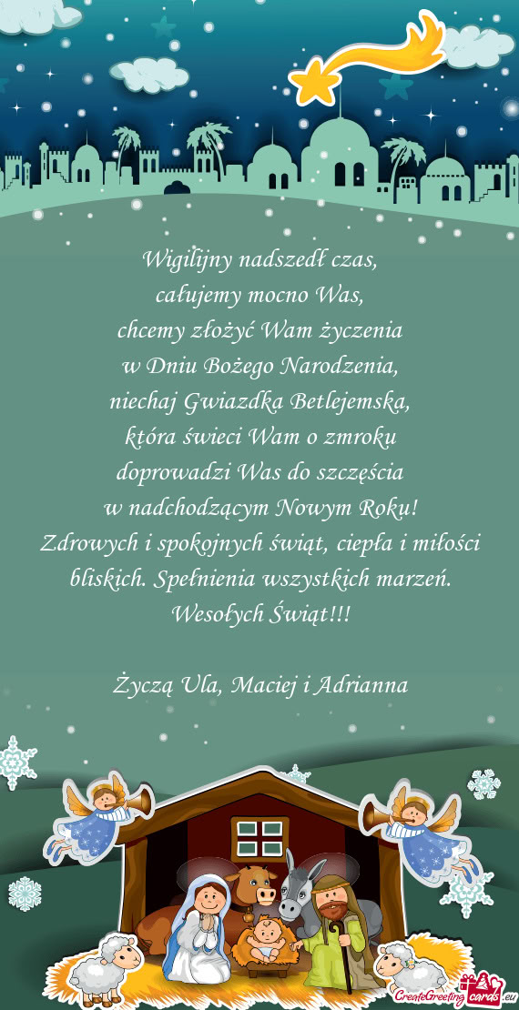 Zdrowych i spokojnych świąt, ciepła i miłości bliskich. Spełnienia wszystkich marzeń