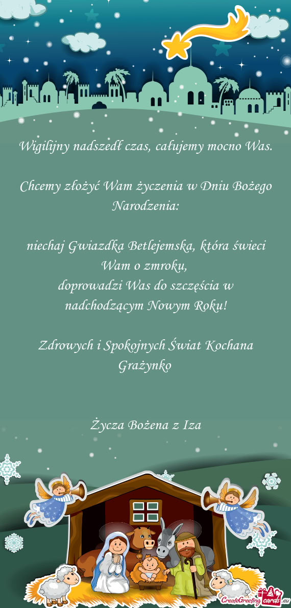 Zdrowych i Spokojnych Świat Kochana Grażynko
