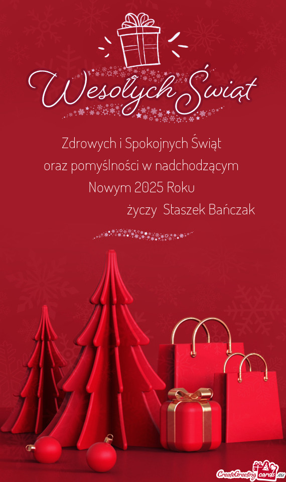 Zdrowych i Spokojnych Świąt oraz pomyślności w nadchodzącym Nowym 2025 Roku