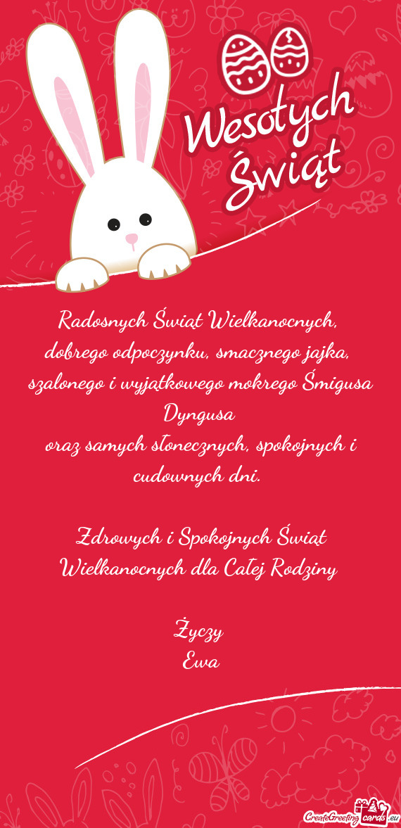 Zdrowych i Spokojnych Świąt Wielkanocnych dla Całej Rodziny
