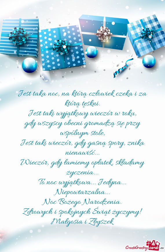 Zdrowych i spokojnych Świąt życzymy