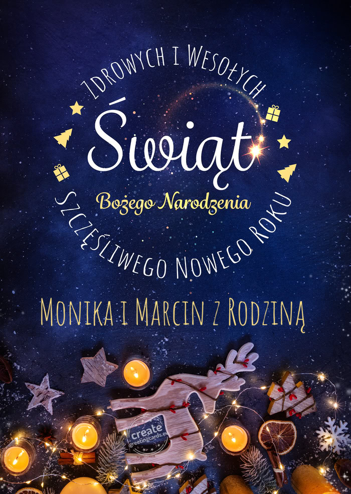 Zdrowych i wesołych Monika i Marcin z Rodziną