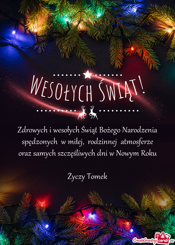 Zdrowych i wesołych Świąt Bożego Narodzenia spędzonych w miłej