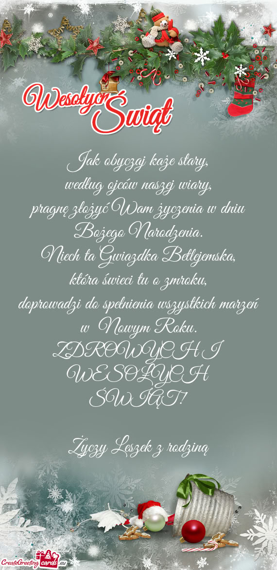 ZDROWYCH I WESOŁYCH ŚWIĄT! Leszek z rodziną