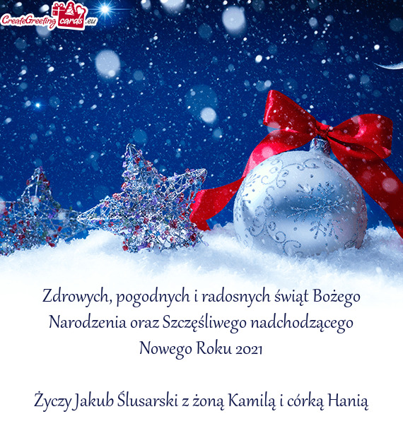 Zdrowych, pogodnych i radosnych świąt Bożego Narodzenia oraz Szczęśliwego nadchodzącego Nowego