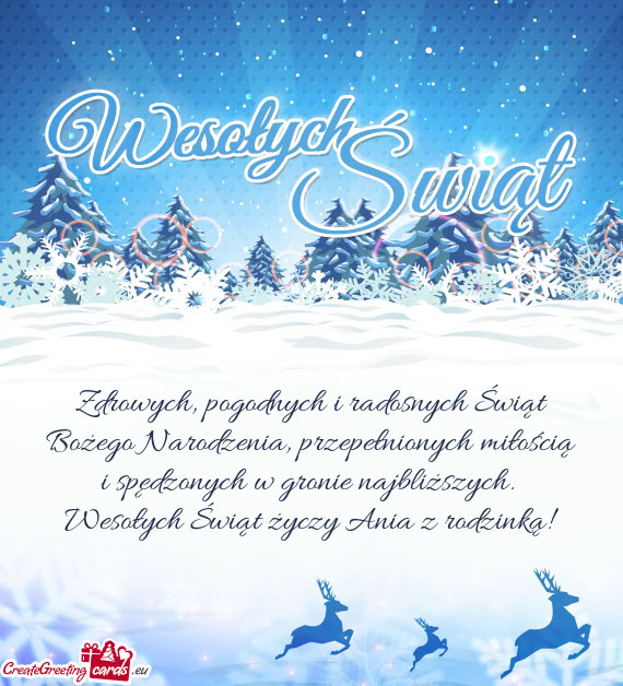 Zdrowych, pogodnych i radosnych Świąt Bożego Narodzenia, przepełnionych miłością i spędzonyc