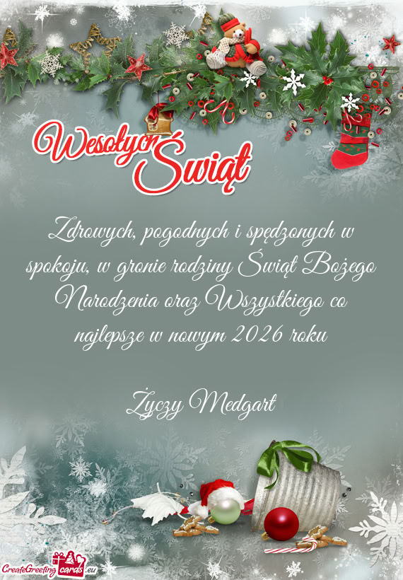 Zdrowych, pogodnych i spędzonych w spokoju, w gronie rodziny Świąt Bożego Narodzenia oraz Wszyst