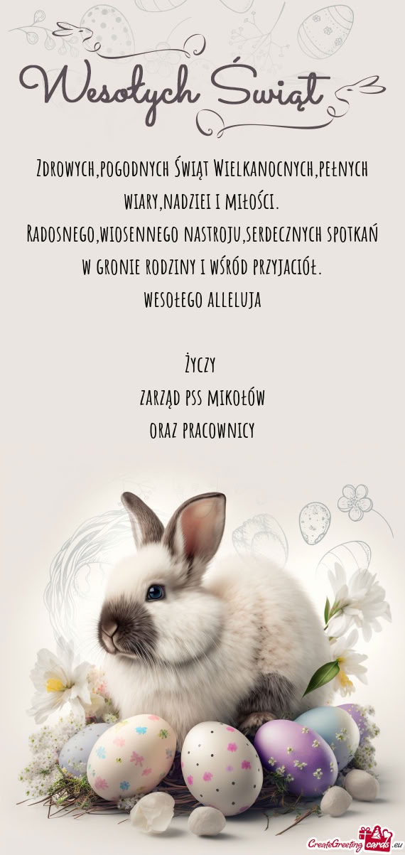Zdrowych,pogodnych Świąt Wielkanocnych,pełnych wiary,nadziei i miłości