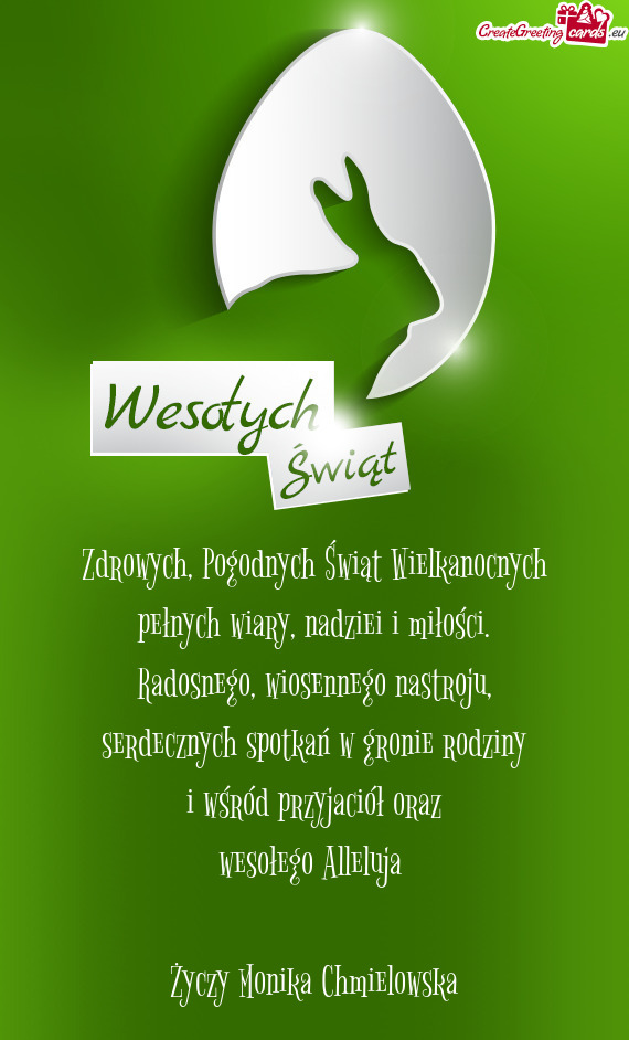 Zdrowych, Pogodnych Świąt Wielkanocnych  pełnych wiary, nadziei i