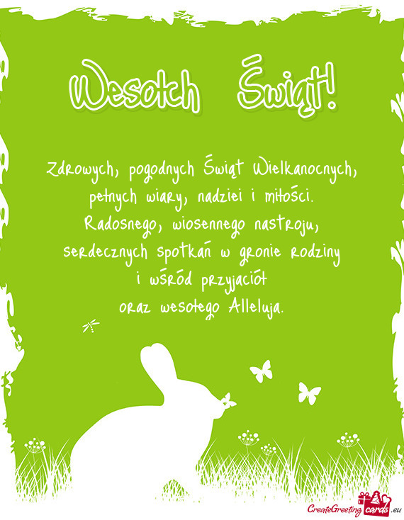 Zdrowych, pogodnych Świąt Wielkanocnych, pełnych wiary, nadziei i
