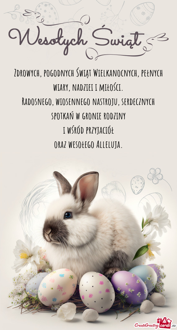 Zdrowych, pogodnych Świąt Wielkanocnych, pełnych wiary, nadziei i