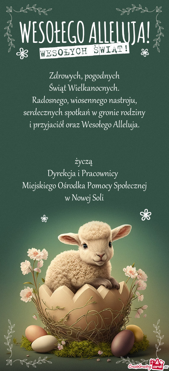 Zdrowych, pogodnych  Świąt Wielkanocnych.  Radosnego, wiosennego nastroju,