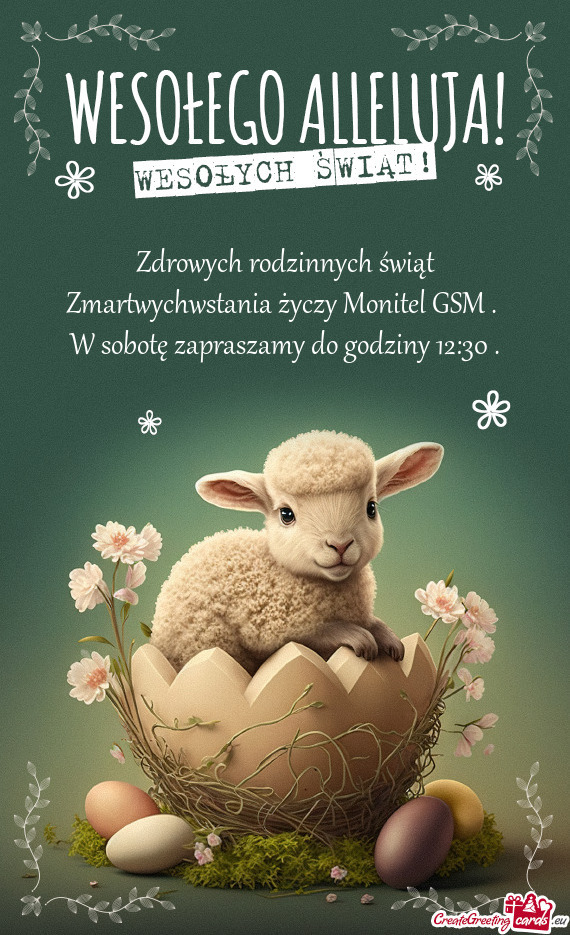 Zdrowych rodzinnych świąt Zmartwychwstania Monitel GSM