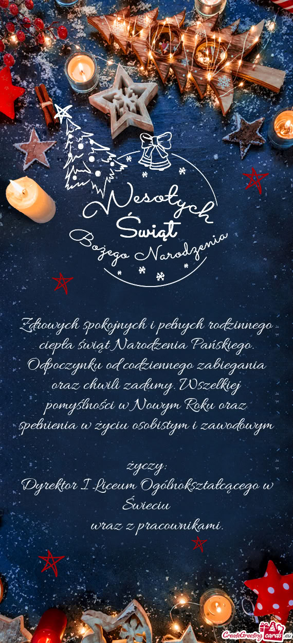 Zdrowych spokojnych i pełnych rodzinnego ciepła świąt Narodzenia